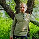 Косовортка льняная "Модная-народная" с вышивкой. Рубашки мужские. СВОЯ РУБАХА. Ярмарка Мастеров.  Фото №5