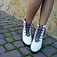 Заказать Сапожки на каблуке белые "Коньки". Eco Shoes by Julia Pizar. Ярмарка Мастеров. . Полусапоги Фото №3