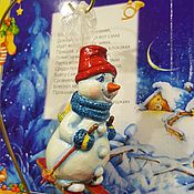 игрушка елочная из папье-маше Снеговик