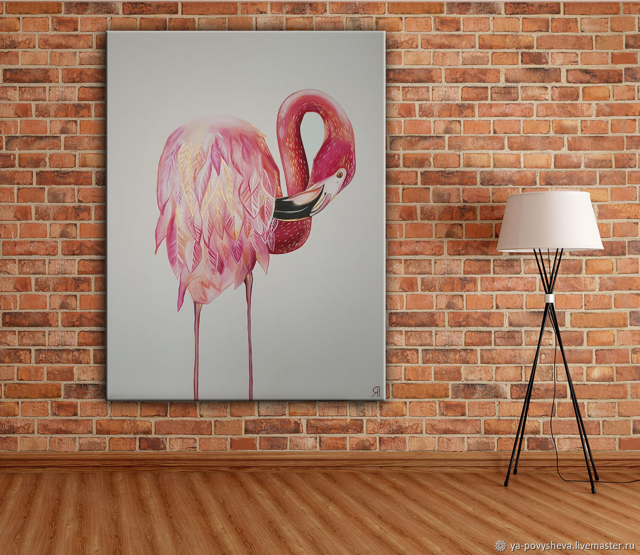 розовый фламинго в интерьере