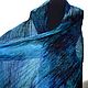 Scarf women's silk blue emerald long thin light pressed. Scarves. Silk scarves gift for Womans. My Livemaster. Фото №5