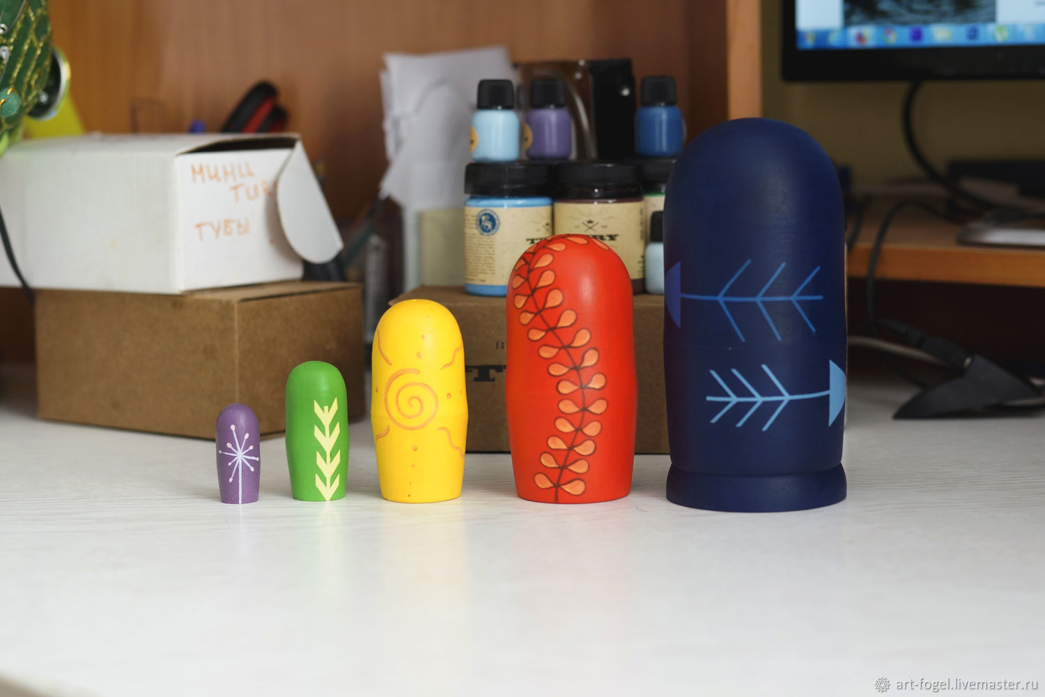 Матрешка "Цветная абстракция" в интернет-магазине на Ярмарке Мастеров ...