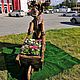 "Лось с телегой" Деревянная Скульптура. Фигуры садовые. Деревянных дел мастер. Интернет-магазин Ярмарка Мастеров.  Фото №2