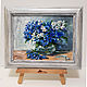 Forget-me-in-vase oil Painting in frame. Pictures. Vladyart. My Livemaster. Фото №6