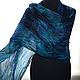 Order Scarf women's silk blue emerald long thin light pressed. Silk scarves gift for Womans. Livemaster. . Scarves Фото №3
