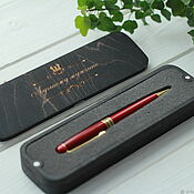 Канцелярские товары handmade. Livemaster - original item Wooden ballpoint pen in a gift box with engraving. Handmade.