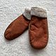 Sheepskin mittens for children brown 20cm volume. Childrens mittens. Warm gift. Online shopping on My Livemaster.  Фото №2