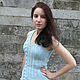 Светло-голубой топ из хлопка с косой. Топы. IRINA GRUDKINA Handmade Knitwear. Ярмарка Мастеров.  Фото №6