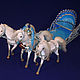 Тройка лошадей с новогодними санями. Статуэтка. Лариса Исаева (kuklaelli). Ярмарка Мастеров.  Фото №6