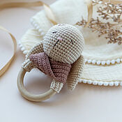 Работы для детей, handmade. Livemaster - original item Rodent bunny, teether, gift to the baby. Handmade.