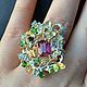 Крупное яркое кольцо с турмалином 3,2ct-10x7,5. Кольца. GoldenFlower. Ярмарка Мастеров.  Фото №4