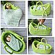 Люлька для кукол, вязаная. Мебель для кукол. Knitted basket. Ярмарка Мастеров.  Фото №4
