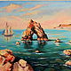 Oil painting 'Golden Gate' of Crimea, Pictures, Elektrostal,  Фото №1