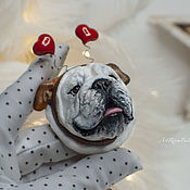 Украшения handmade. Livemaster - original item Brooch English bulldog. Portrait work.. Handmade.