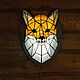 Fox wall lamp, geometric sconce, stained glass, Sconce, Kemerovo,  Фото №1