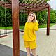Яркий летний костюм с шортами в цвете «Манго» (свитшот и шорты). Костюмы. Fashion-cover. Ярмарка Мастеров.  Фото №4