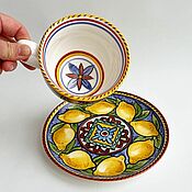 Посуда handmade. Livemaster - original item teacups: Lemons of Sicily. Handmade.