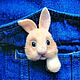 Брошь: Зайка из шерсти. Брошь-булавка. Валяние с любовью (lovely-felting). Ярмарка Мастеров.  Фото №4