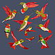 Applique embroidery patch birds Hummingbird red . stripe on clothes. Applications. materials for creative Anna Sintez. Online shopping on My Livemaster.  Фото №2