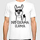 Футболка хлопковая "No Drama Llama". Футболки. Dreamshirts. Интернет-магазин Ярмарка Мастеров.  Фото №2