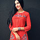 Knitted dress with hand embroidery 'Scarlet', Dresses, Vinnitsa,  Фото №1