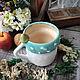 Order  ceramic Poisonous Mushroom mug, turquoise. alisbelldoll (alisbell). Livemaster. . Mugs and cups Фото №3