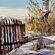 Картина маслом: Зимний пейзаж с храмом, Картины, Самара,  Фото №1
