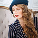 Yoke dark blue. Hats1. Novozhilova Hats. Online shopping on My Livemaster.  Фото №2
