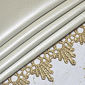 Материалы для творчества handmade. Livemaster - original item Leather 16h10 cm Beige mother of pearl eco-leather. Handmade.