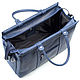 Leather city bag 'foster' (blue crazy). Valise. Russian leather Guild. My Livemaster. Фото №4