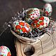 Huevo de madera pintado bajo cresta, 7 cm, Easter souvenirs, Moscow,  Фото №1