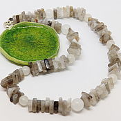 Работы для детей, handmade. Livemaster - original item Haze of the Day beads 44 cm (quartz). Handmade.