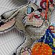 Вышитая ёлочная игрушка Зайчик на ёлке. Елочные игрушки. Натали Broderie a la main (Broderie-main). Ярмарка Мастеров.  Фото №6