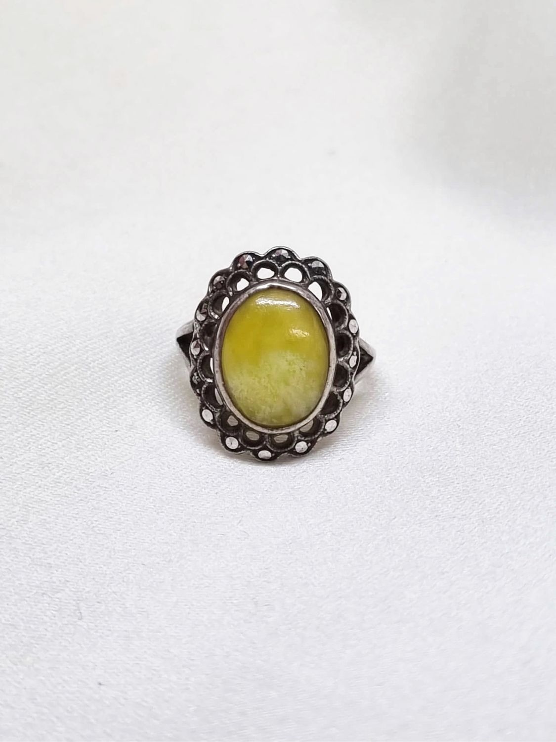 Винтаж: Кольцо, серебро, мрамор Коннемара, Англия в интернет-магазине ...