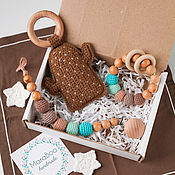 Работы для детей, handmade. Livemaster - original item Baby box with cactus: nipple holder, rodent, rattle. Handmade.
