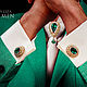 Brooch-pin: Ferhat. Color:emerald. Men's jewelry, Brooches, Krasnodar,  Фото №1