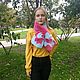Меховой шарф "цветы" из меха кролика Рекс, Шарфы, Москва,  Фото №1
