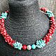 Choker necklace with coral and turquoise howlite. Necklace. Инструменты  для вязания 'Бронзовый век'. Online shopping on My Livemaster.  Фото №2