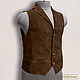 Order Adir vest made of genuine suede/leather (any color). Elena Lether Design. Livemaster. . Mens vests Фото №3