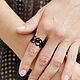 Openwork ring, black braided ring, frivolite ring, Rings, Krasnogorsk,  Фото №1