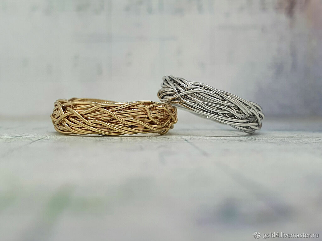 Необыкновенные плетенные обручальные кольца ручной работы в интернет ...