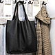 tote bag large leather - bag pack huge black shopper bag, Tote Bag, Moscow,  Фото №1