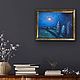 Oil painting 'Night landscape with a yellow moon». Pictures. letymary (letymary). Online shopping on My Livemaster.  Фото №2