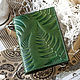 Passport cover made of genuine leather Green Fern