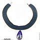 Beaded necklace agate Sea surface blue violet. Necklace. Natalia Luzik Jewelry&Accessories (nataluzik). My Livemaster. Фото №4