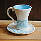 Order Tea couple 'Romantic'. author's ceramics. Livemaster. . Single Tea Sets Фото №3