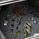 Earrings set in BOHO rhodium style 'For five punctures'. Thread earring. Ekaterina Rud ( stylish stones ). My Livemaster. Фото №5