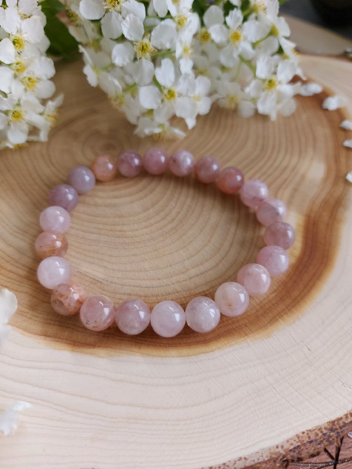 Браслет из розового кварца купить в интернет-магазине Ярмарка Мастеров ...