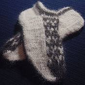 Аксессуары handmade. Livemaster - original item Women`s knitted slippers First snow. Handmade.