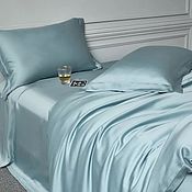 Для дома и интерьера handmade. Livemaster - original item Bed linen fabric tencel. blue. Handmade.